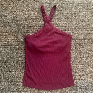 Maroon halter neck tank top